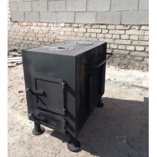 Буржуйка 4 мм опалювально-варильна з чавуном, до 60 кв м