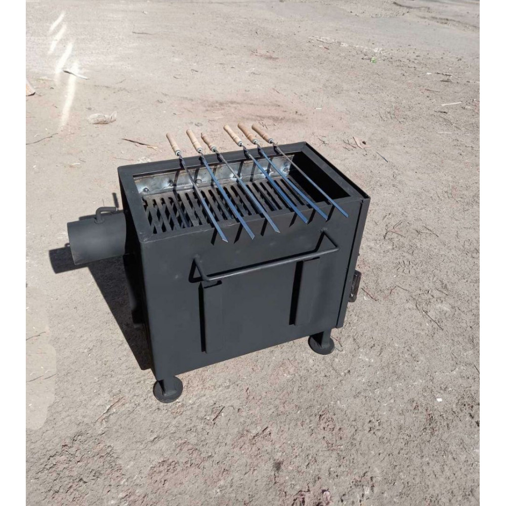 Буржуйка 4 мм опалювально-варильна з чавуном, до 60 кв м