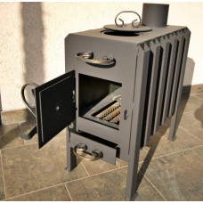 Буржуйка довготривалого горіння 4 мм з подвійною камерою та конвекцією опалювально-варильна