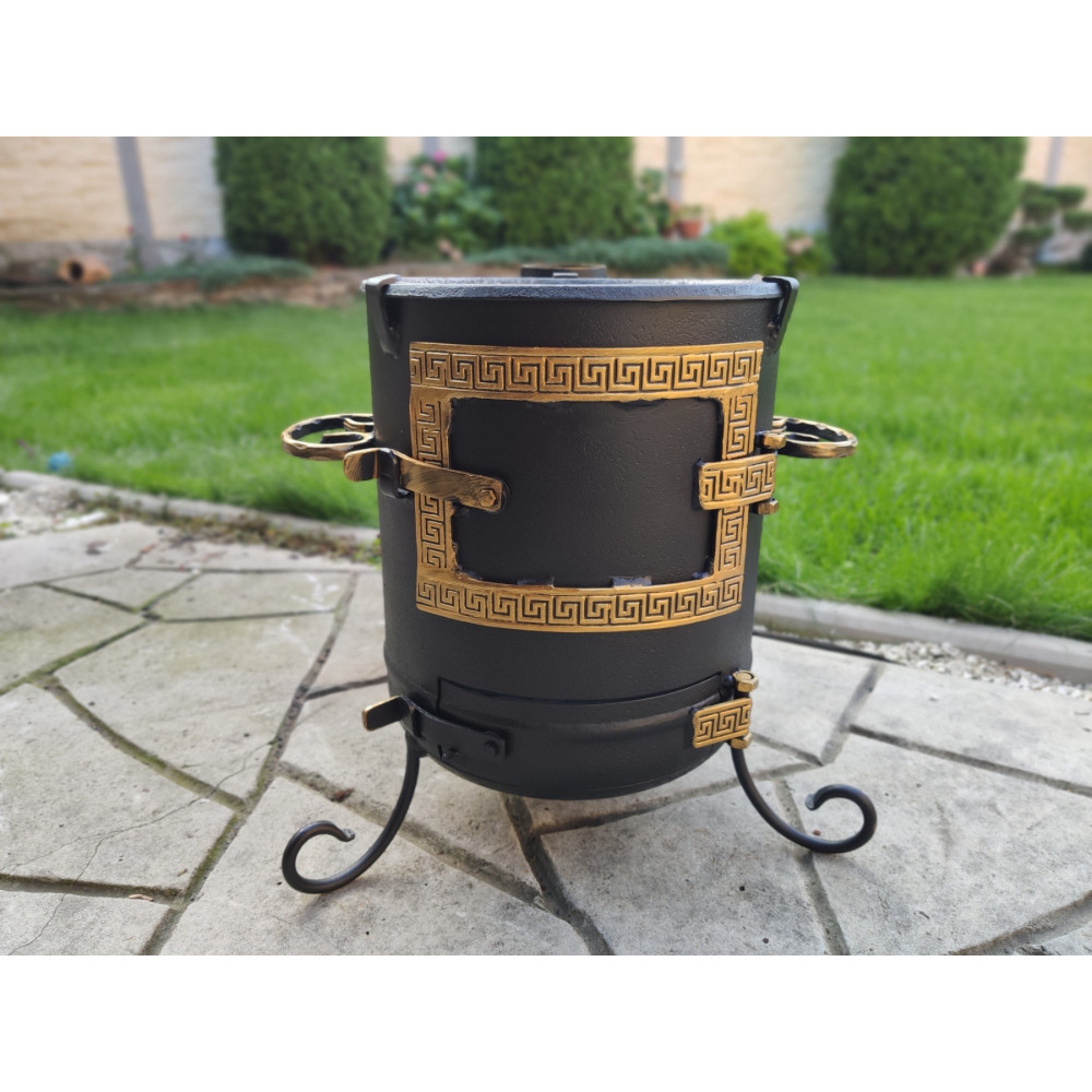 Буржуйка з чавунними кільцями опалювально-варильна