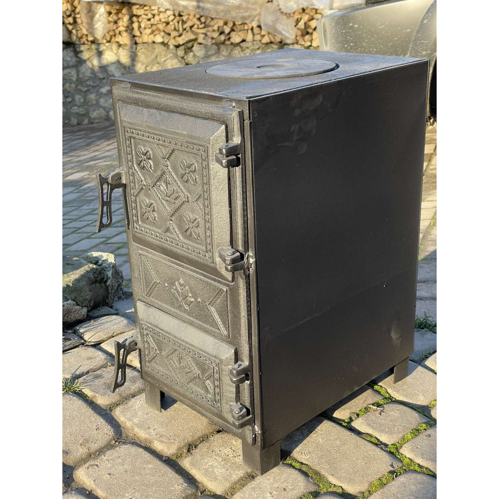 Буржуйка з чавуном опалювально-варильна