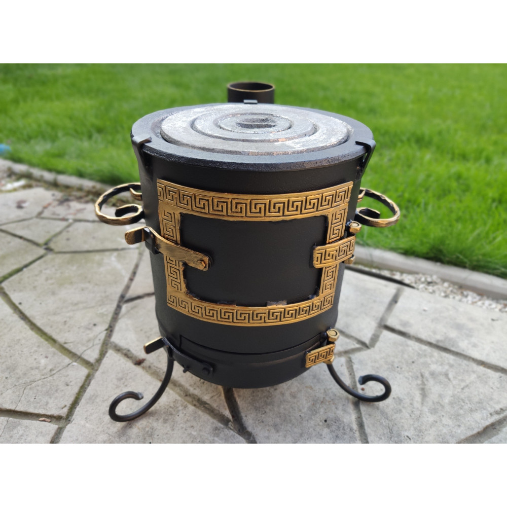 Буржуйка з чавунними кільцями опалювально-варильна