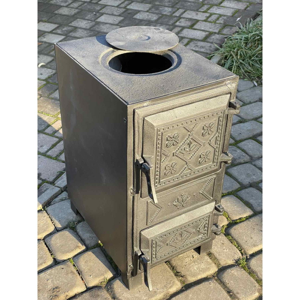 Буржуйка з чавуном опалювально-варильна