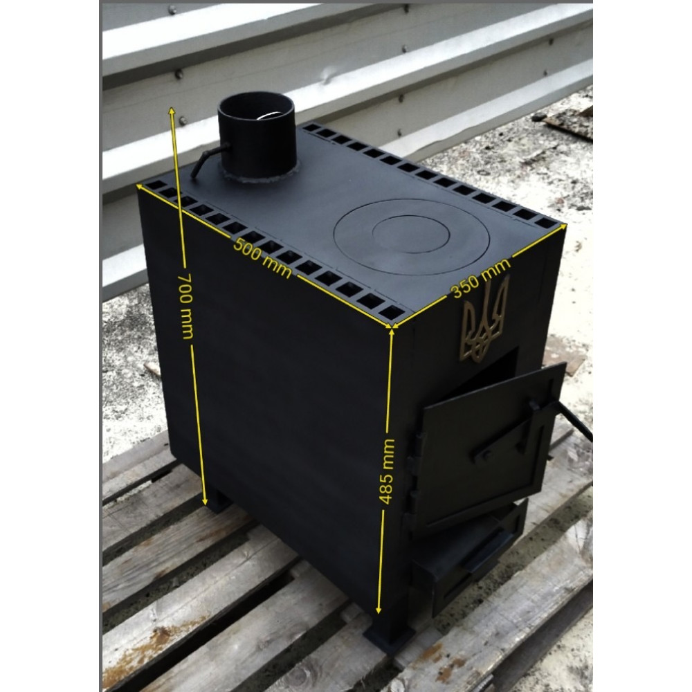 Високоефективна піч буржуйка з радіаторами та варильною поверхнею