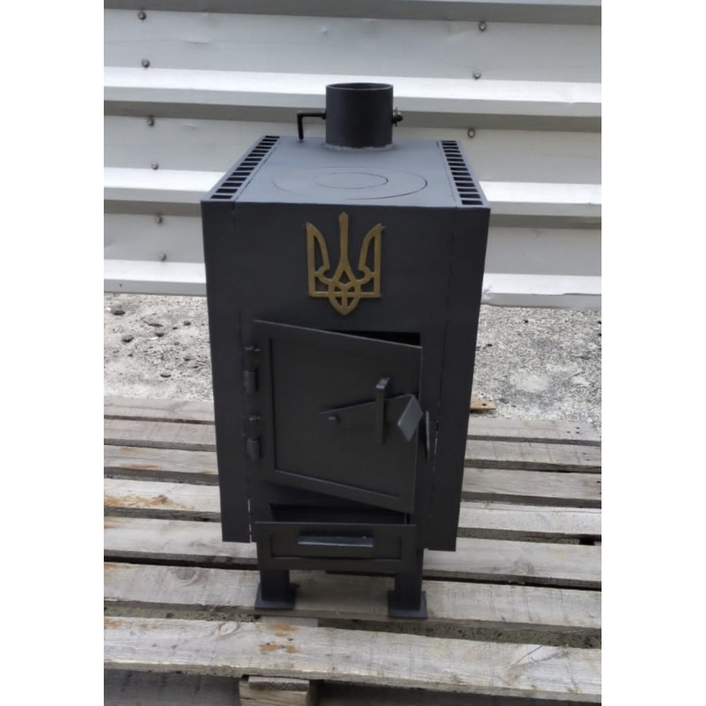 Высокоэффективная печь буржуйка с радиаторами и варочной поверхностью