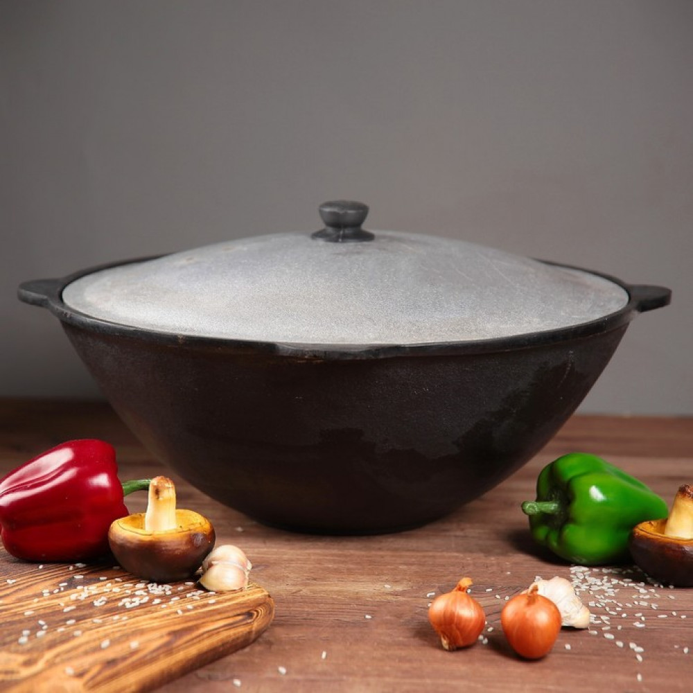 Казан чугунный Наманганский от 6 до 22 л с кришкой