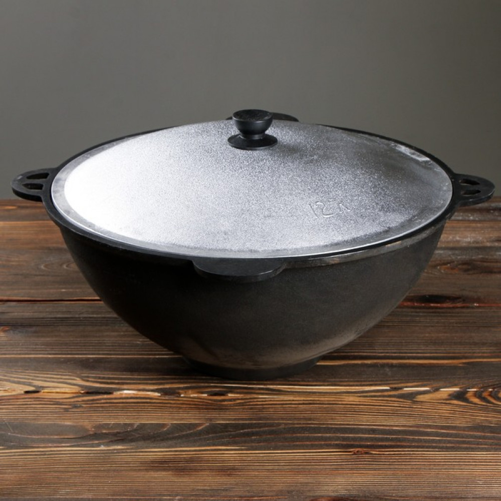 Казан чугунный Наманганский от 6 до 22 л с кришкой