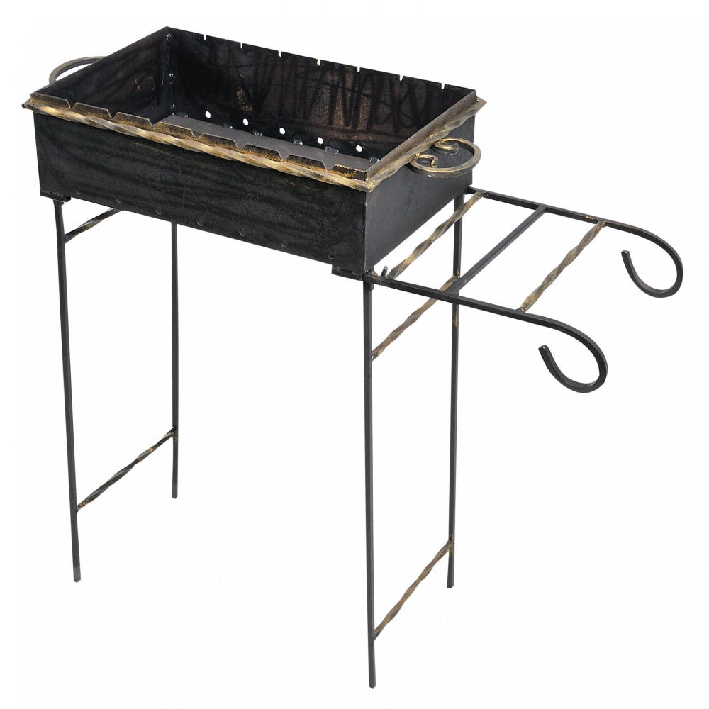 Мангал 2 мм на 10 шампуров зі зйомним столиком та зйомними ніжками