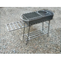 Мангал 3 мм або 4 мм на 10 шампуров со столиком и подставкой под казан