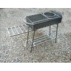 Мангал 3 мм або 4 мм на 10 шампурів зі столиком та підставкою під казан