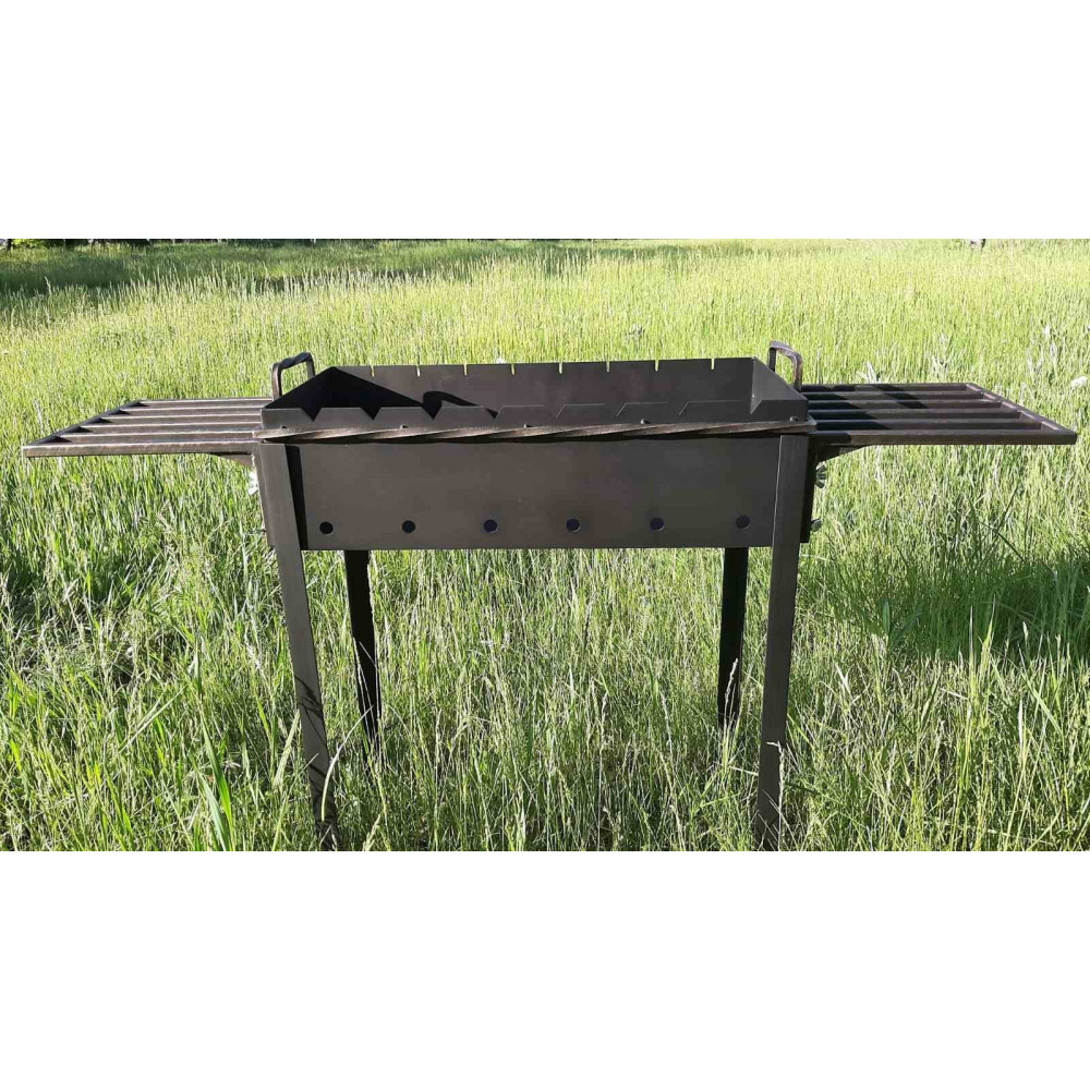 Мангал 3 мм на 8 шампурів розбірний зі столиками