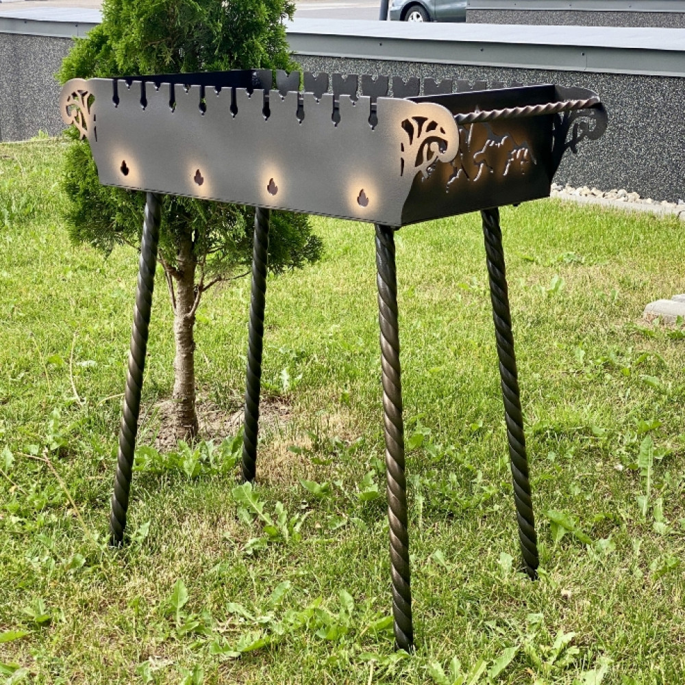 Мангал 3 мм на 9 шампурів зі зйомними ніжками