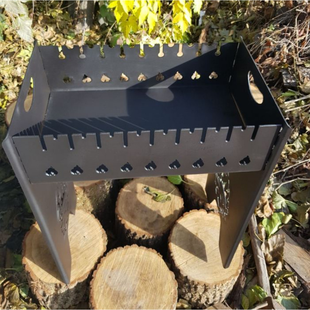 Мангал 3 мм розбірний на 8 або 10 або 12 шампурів