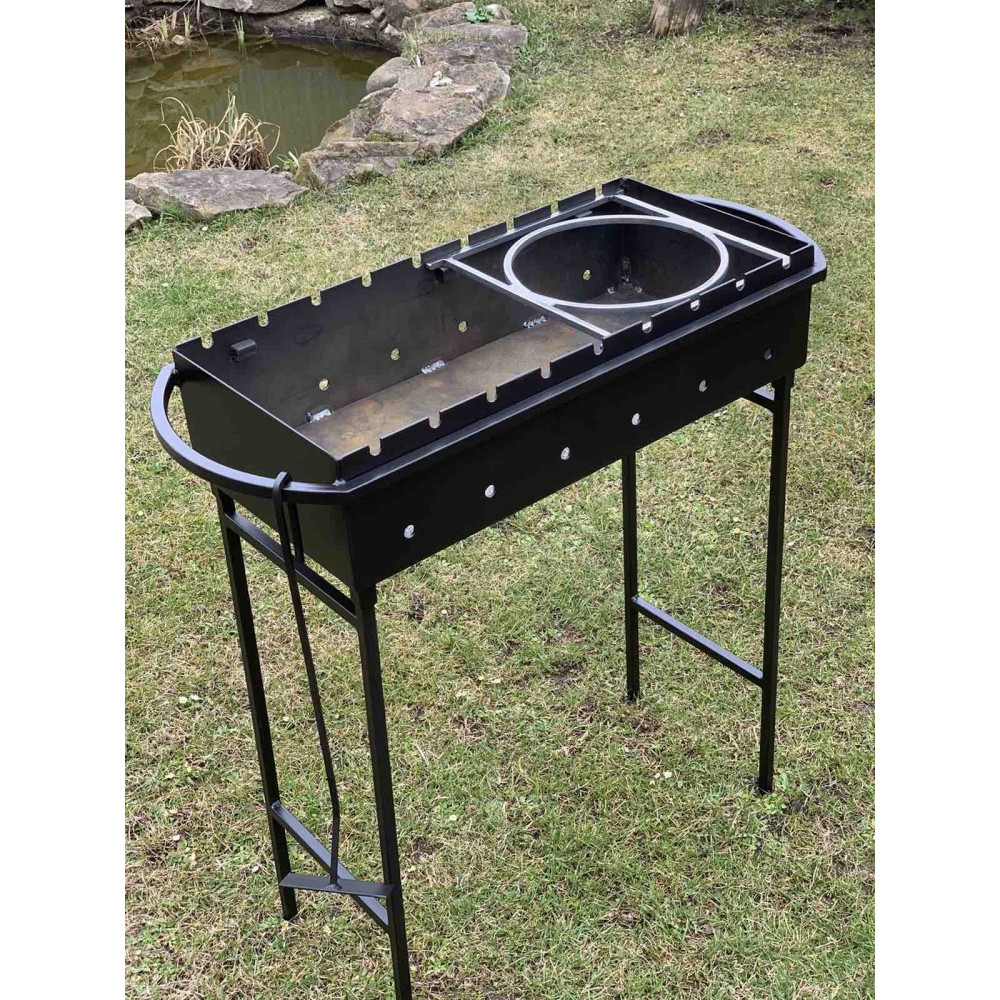 Мангал 3 мм с подставкой под казан и решеткой-гриль