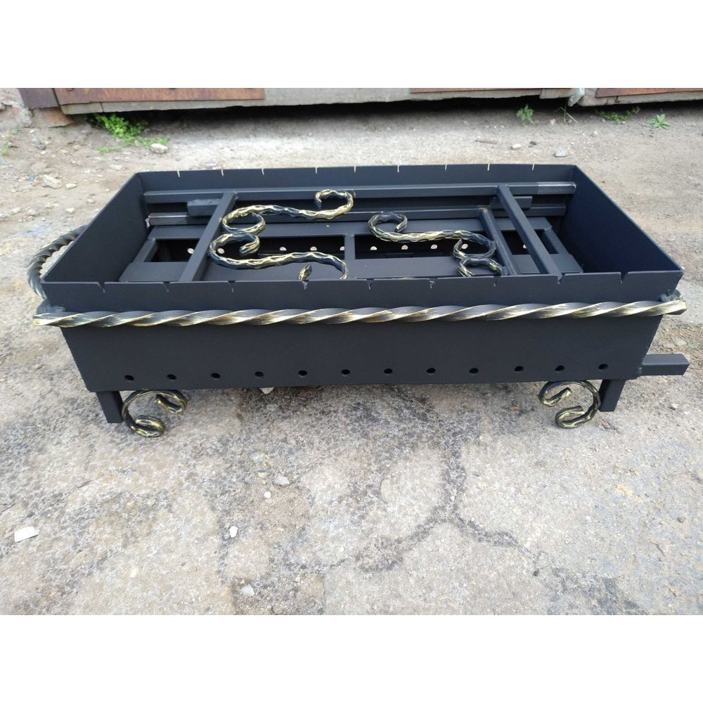 Мангал 3 мм усиленный на 9 шампуров со столиками