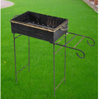 Мангал 4 мм на 10 шампуров со съемными ножками и столиком