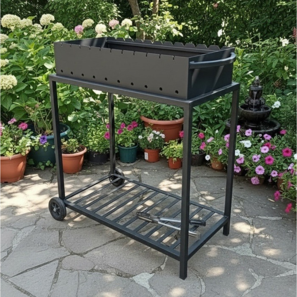 Мангал 4 мм на 11 шампурів на колесах