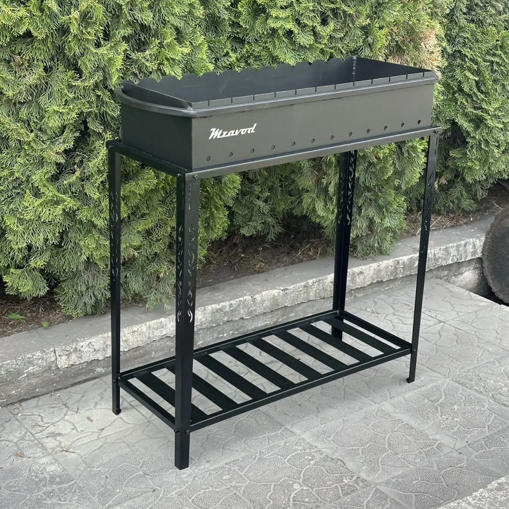 Мангал 4 мм на 12 шампурів з розбірною дровницею