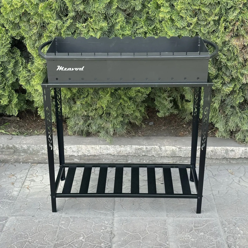 Мангал 4 мм на 12 шампурів з розбірною дровницею