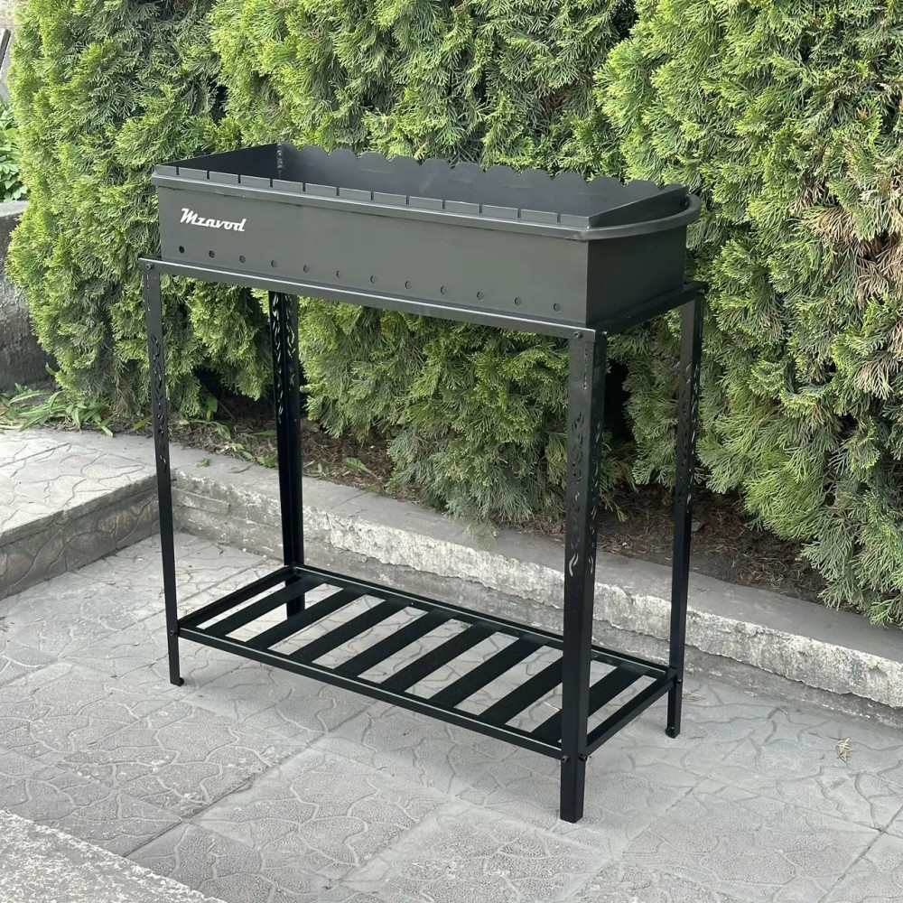 Мангал 4 мм на 12 шампурів з розбірною дровницею