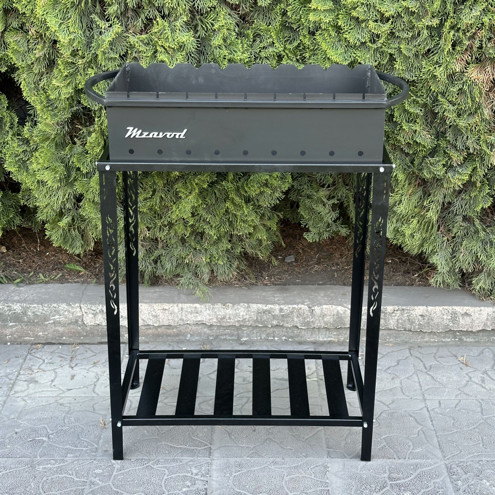 Мангал 4 мм на 9 шампурів з розбірною дровницею