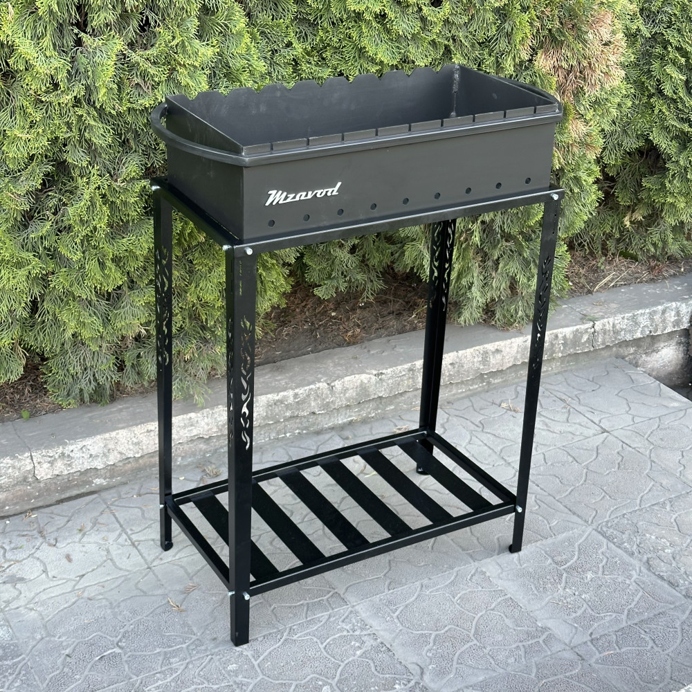 Мангал 4 мм на 9 шампурів з розбірною дровницею