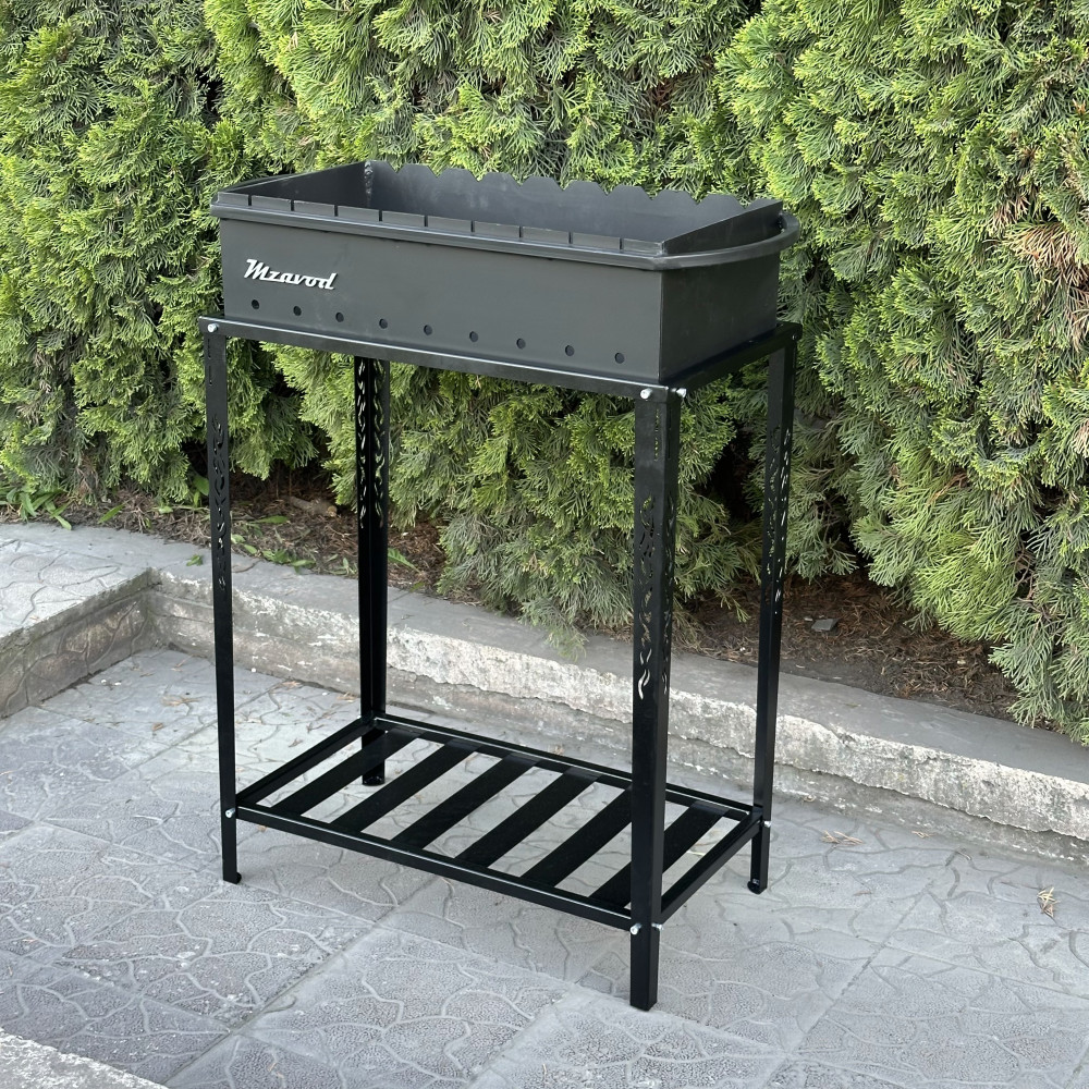 Мангал 4 мм на 9 шампурів з розбірною дровницею