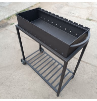 Мангал 4 мм на колесах на 11 шампуров