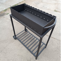 Мангал 4 мм на колесах на 11 шампурів