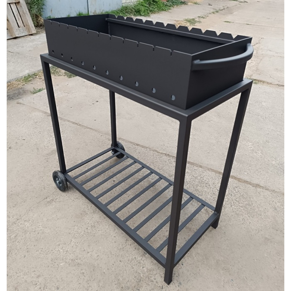 Мангал 4 мм на колесах на 11 шампурів