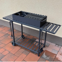 Мангал 4 мм посилений на 11 шамупрів з решіткою з нержавіючої сталі