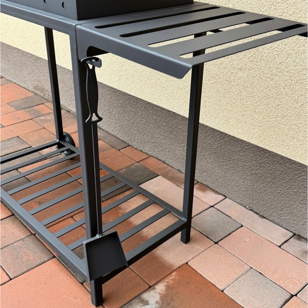 Мангал 4 мм посилений на 11 шамупрів з решіткою з нержавіючої сталі