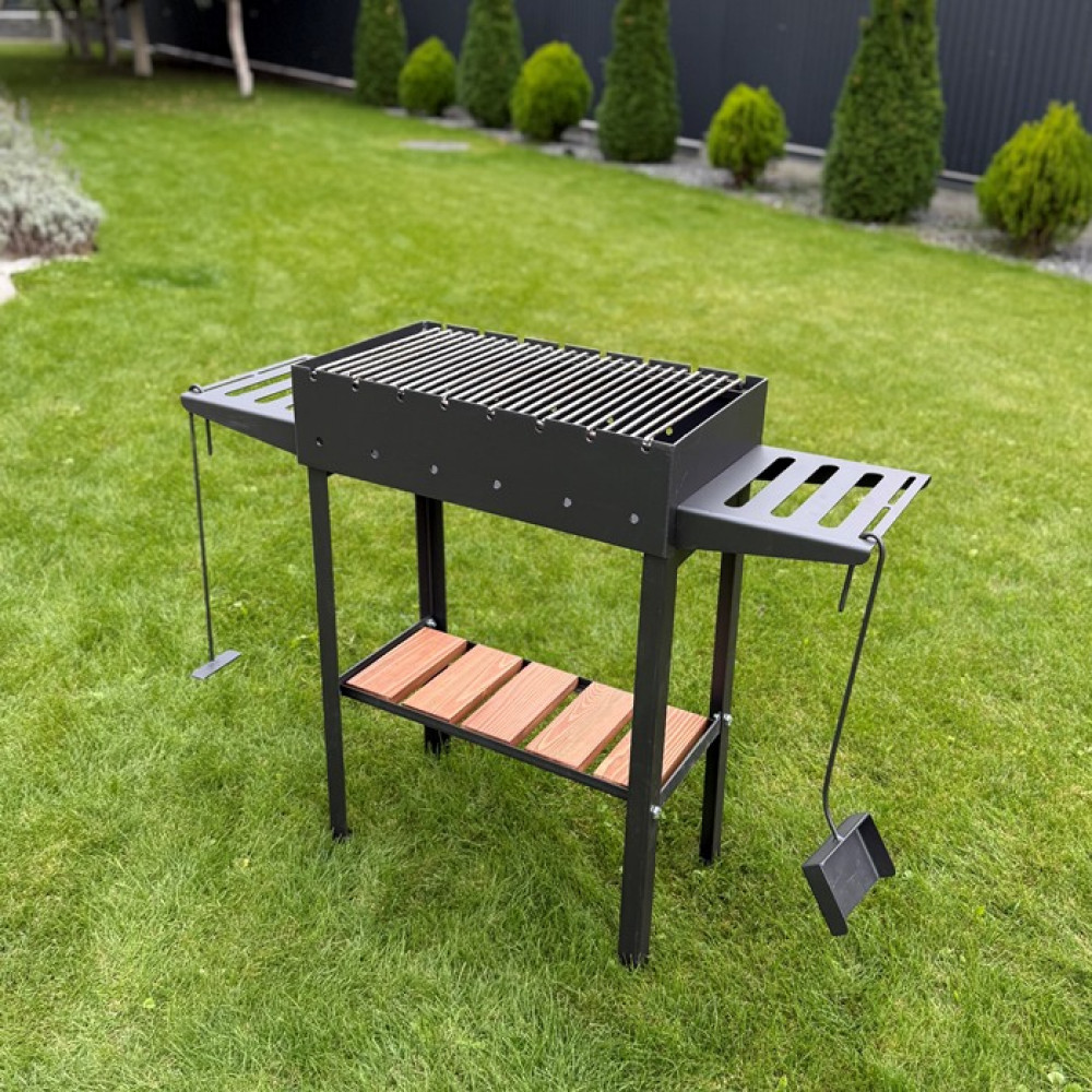 Мангал 4 мм усиленный на 8 шампуров с решеткой-гриль