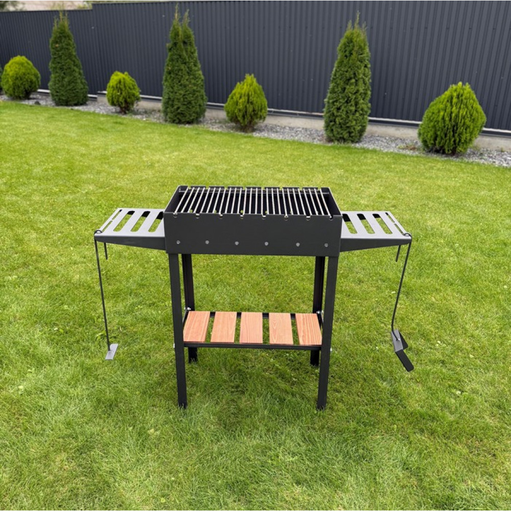 Мангал 4 мм посилений на 8 шампурів з решіткою-гриль