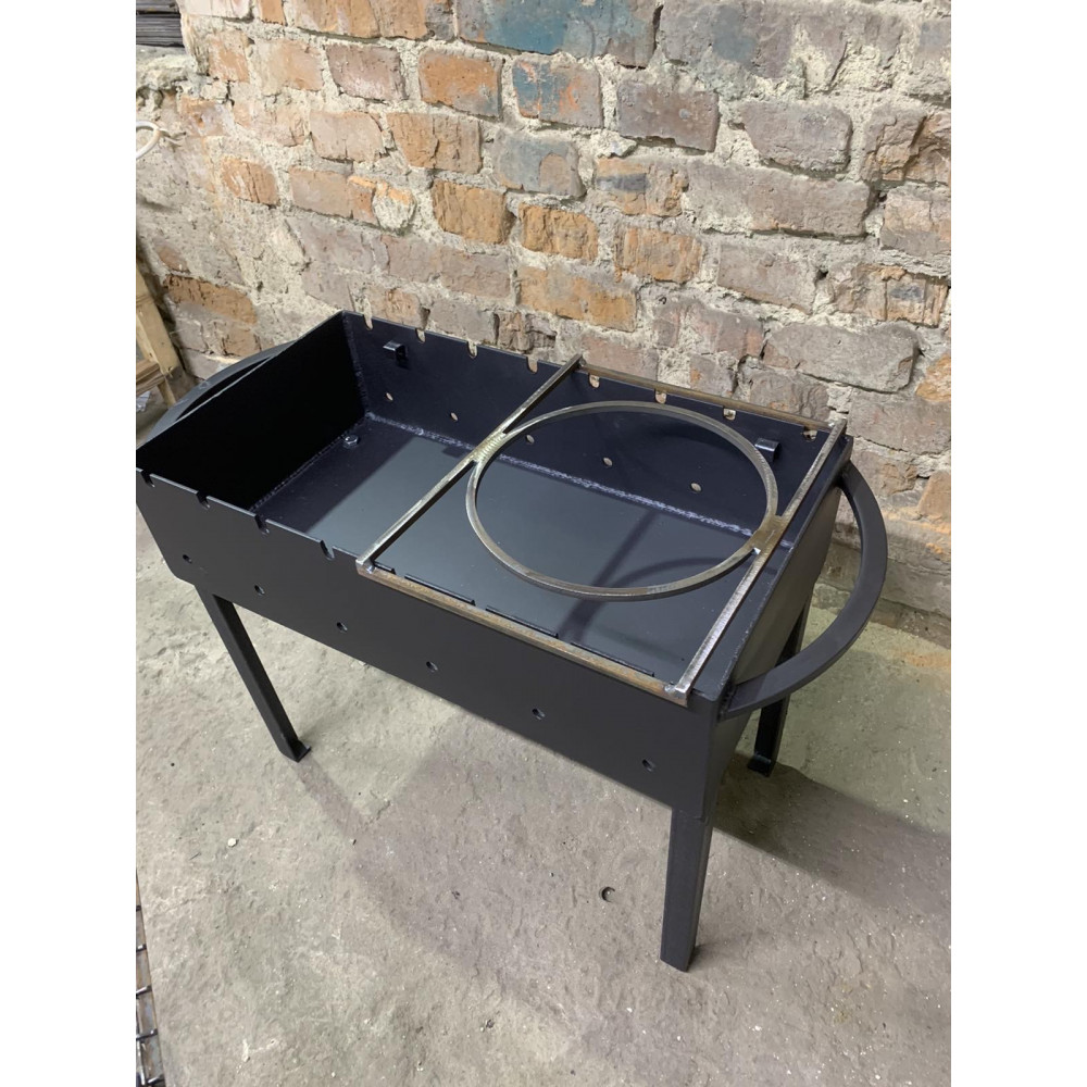 Мангал 4 мм розбірний з решіткою, підставкою під казан + кочерга у подарунок