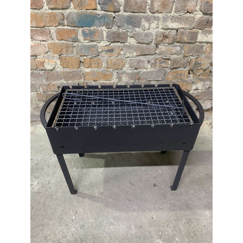 Мангал 4 мм розбірний з решіткою, підставкою під казан + кочерга у подарунок