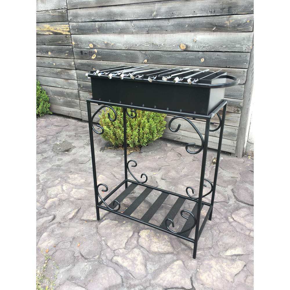 Мангал 4 мм стаціонарний на 9 шампурів