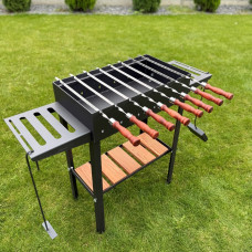 Мангал 4 мм усиленный на 8 шампуров с решеткой-гриль