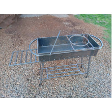 Мангал 6 мм на 11 шампурів з підставкою під каазн та столиком