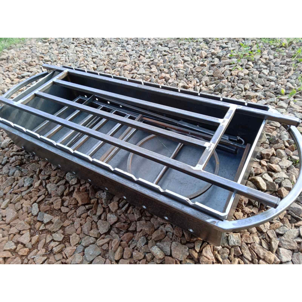 Мангал 6 мм на 11 шампурів з підставкою під каазн та столиком