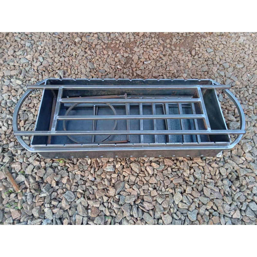 Мангал 6 мм на 11 шампурів з підставкою під каазн та столиком