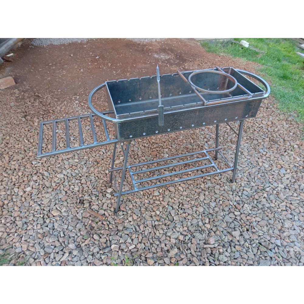 Мангал 6 мм на 11 шампурів з підставкою під каазн та столиком