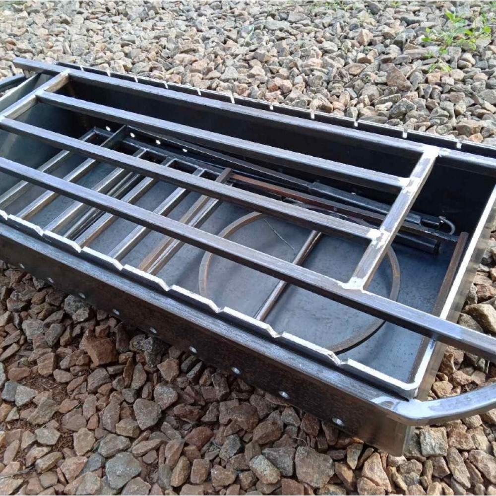 Мангал 6 мм на 11 шампурів з підставкою під каазн та столиком