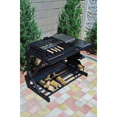 Мангал ЛОФТ 4 мм багатофункціональний на 12 шампурів 