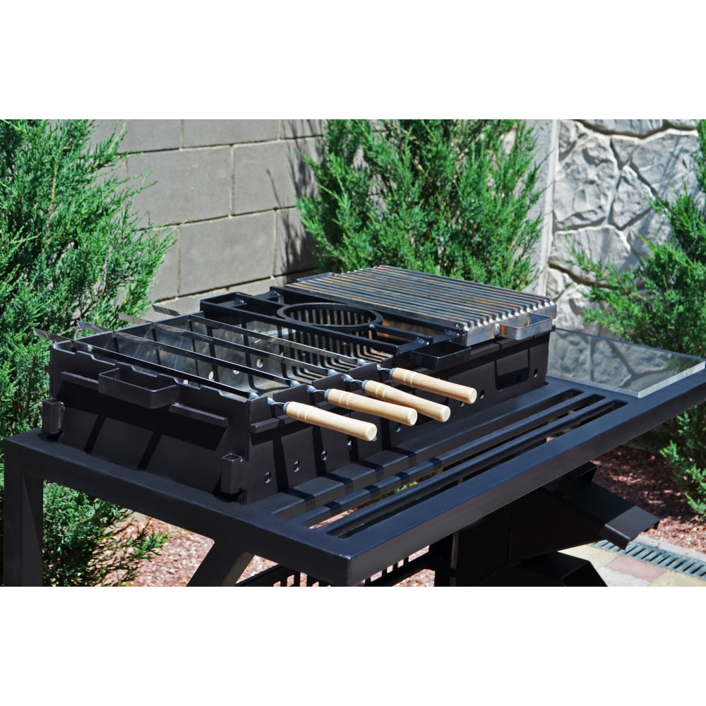 Мангал ЛОФТ 4мм на 10 шампурів багатофункціональний