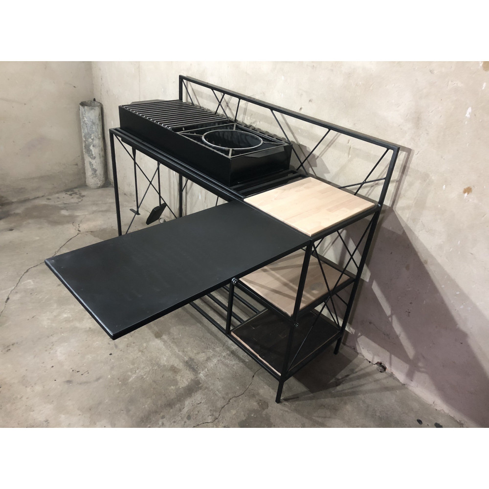 Мангал Лофт 4 мм з решіткою-гриль та підставкою під казан