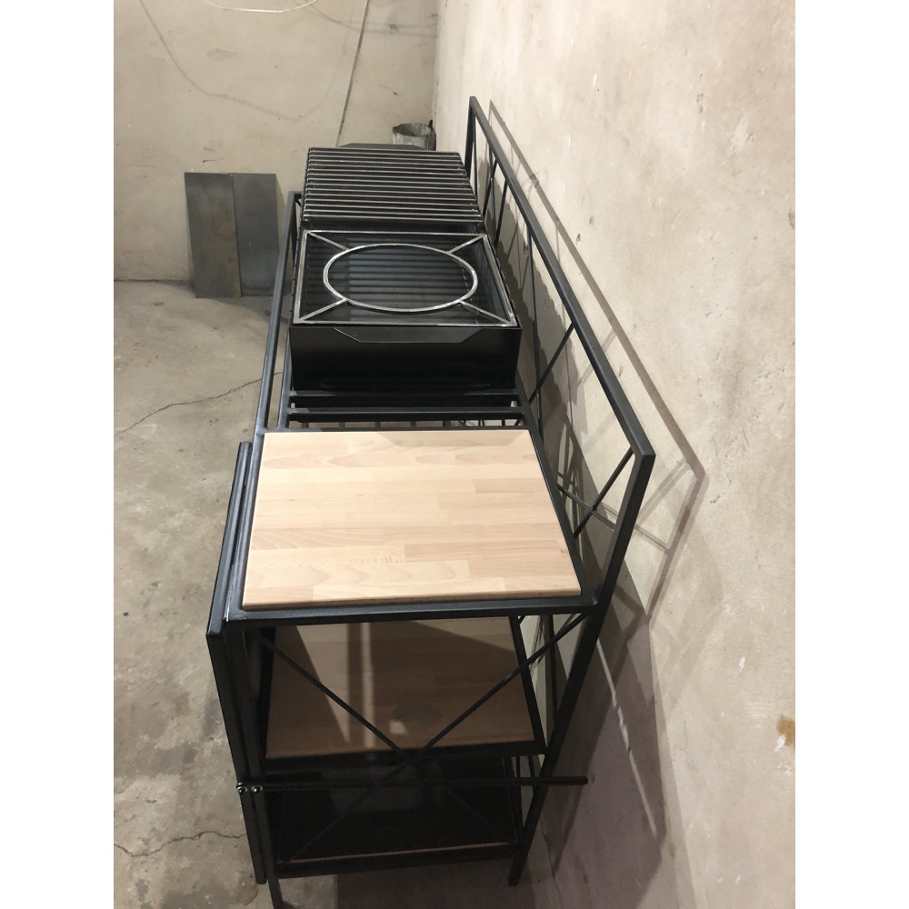 Мангал Лофт 4 мм з решіткою-гриль та підставкою під казан