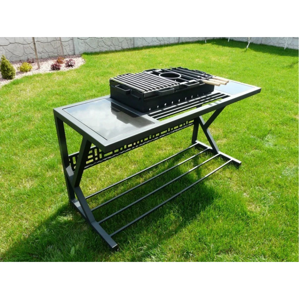 Мангал Лофт 5 мм с печкой на 12 шампуров многофункциональный