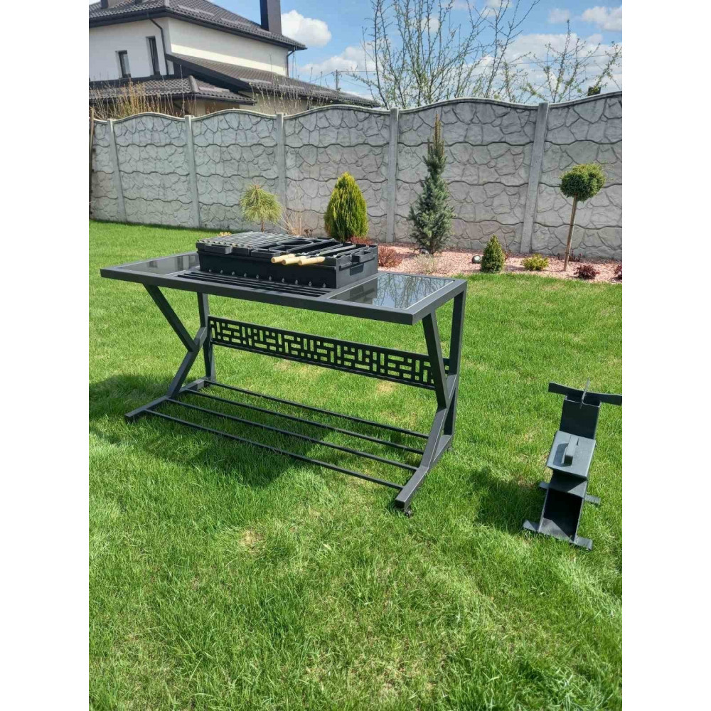 Мангал Лофт 5 мм с печкой на 12 шампуров многофункциональный