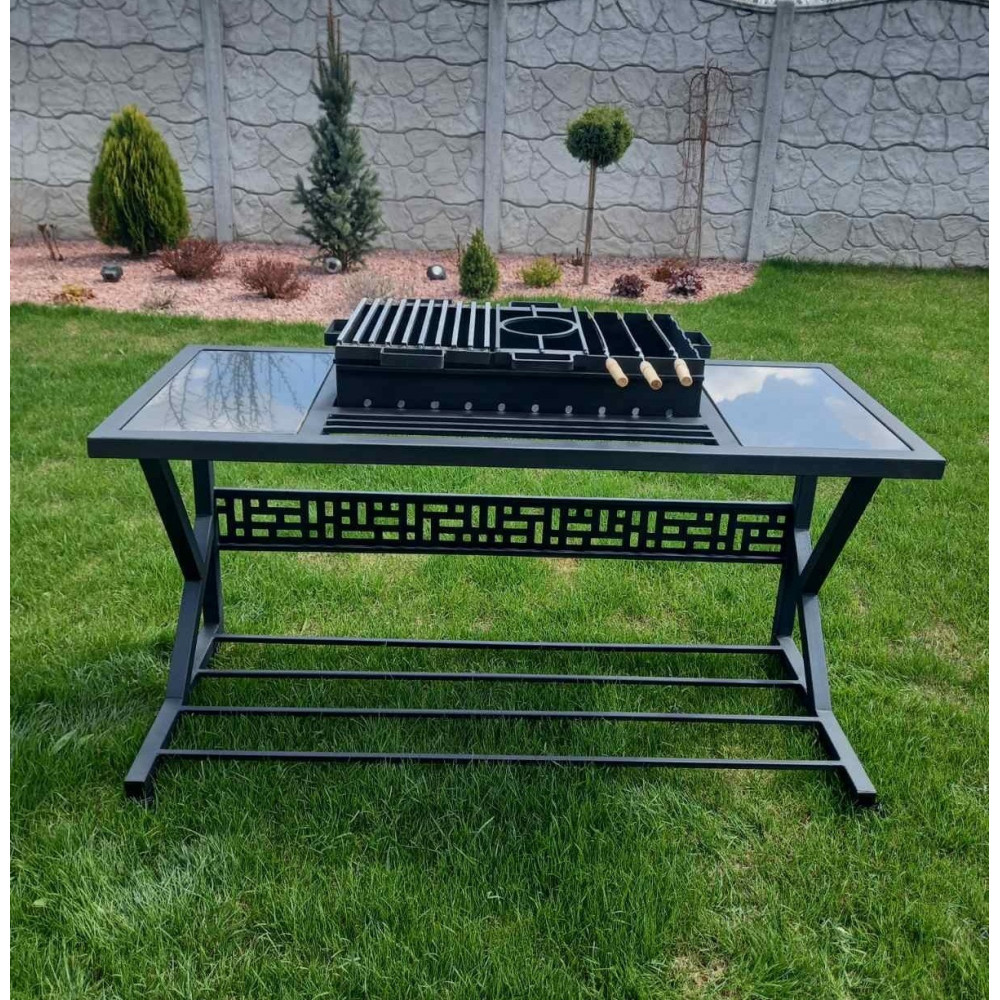 Мангал Лофт 5 мм с печкой на 12 шампуров многофункциональный